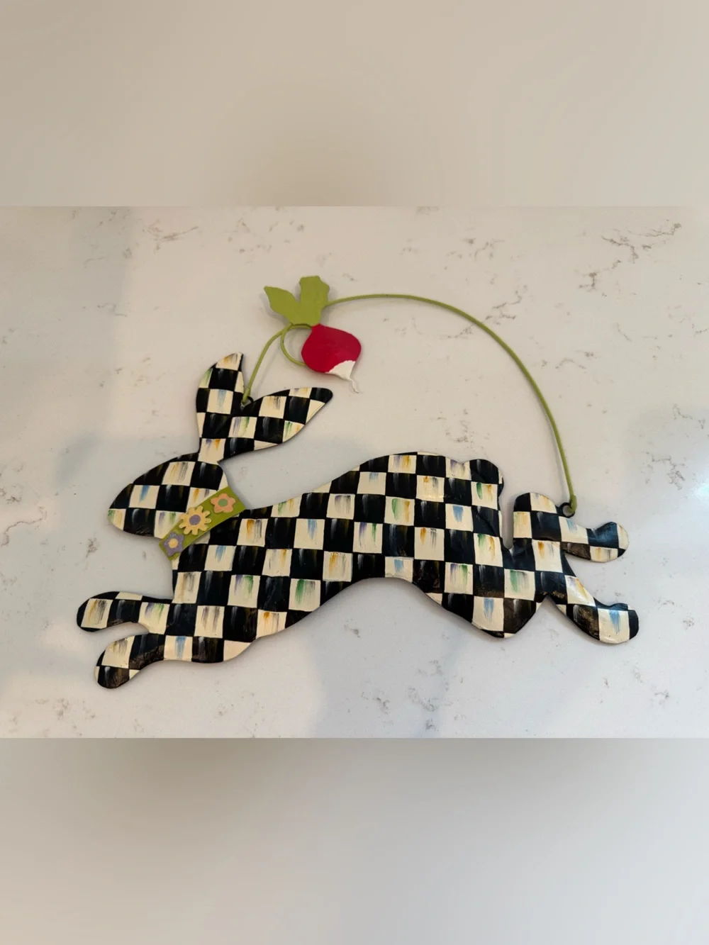 MacKenzie-Childs Radish Rabbit Courtly Check Spring Decor – Retired